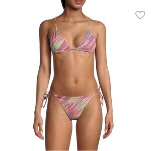 ONIA Printed Bikini Top Pink/Mauveglow Multi Size Medium (M) NEW WITH TAGS